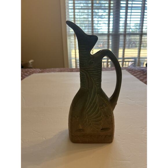 Niloak American Pottery Pitcher 1940s Eagle Stars Celadon Green Art Deco Vase - Picture 4 of 16